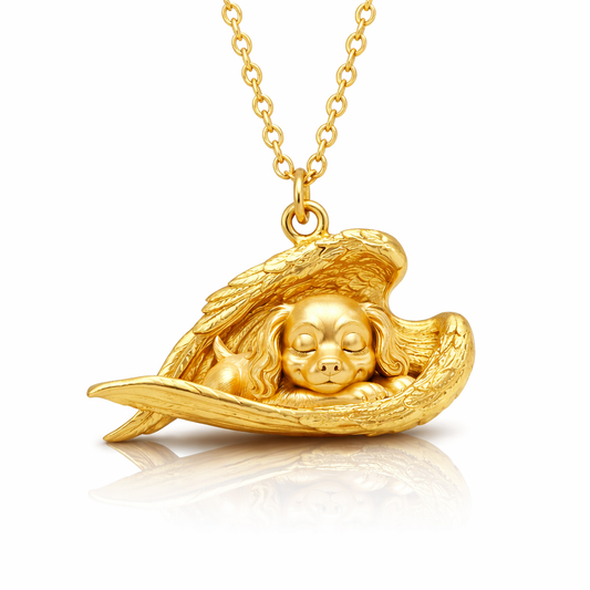 Soulyshine Cavalier Sleeping Angel – Personalized Pet Necklace