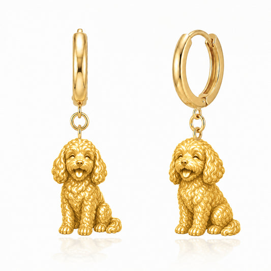 Cavapoo personalized companion handcrafted huggie earrings