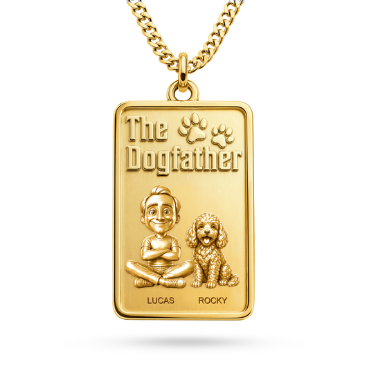 The Dogfather Cavapoo Personalized Necklace