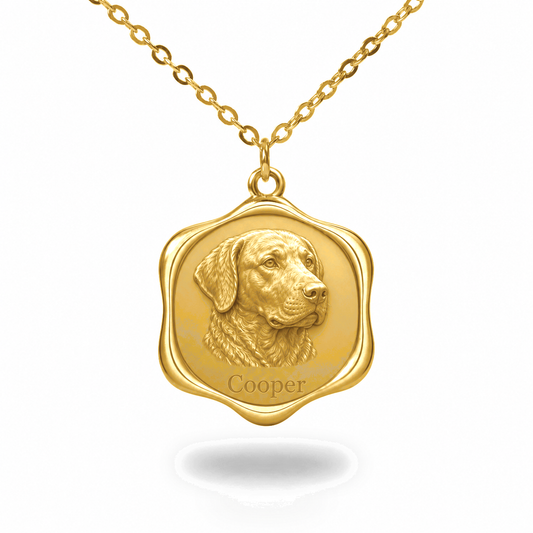 Soulyshine Chesapeake Bay Retriever Precious Paw personalized pet photo necklace - 18K Gold Vermeil front