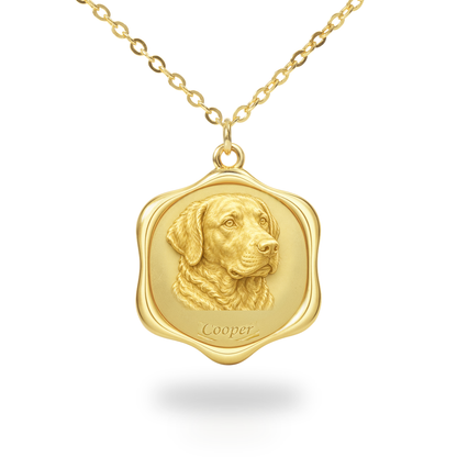 Soulyshine Chesapeake Bay Retriever Precious Paw personalized pet photo necklace - 18K Gold Vermeil front