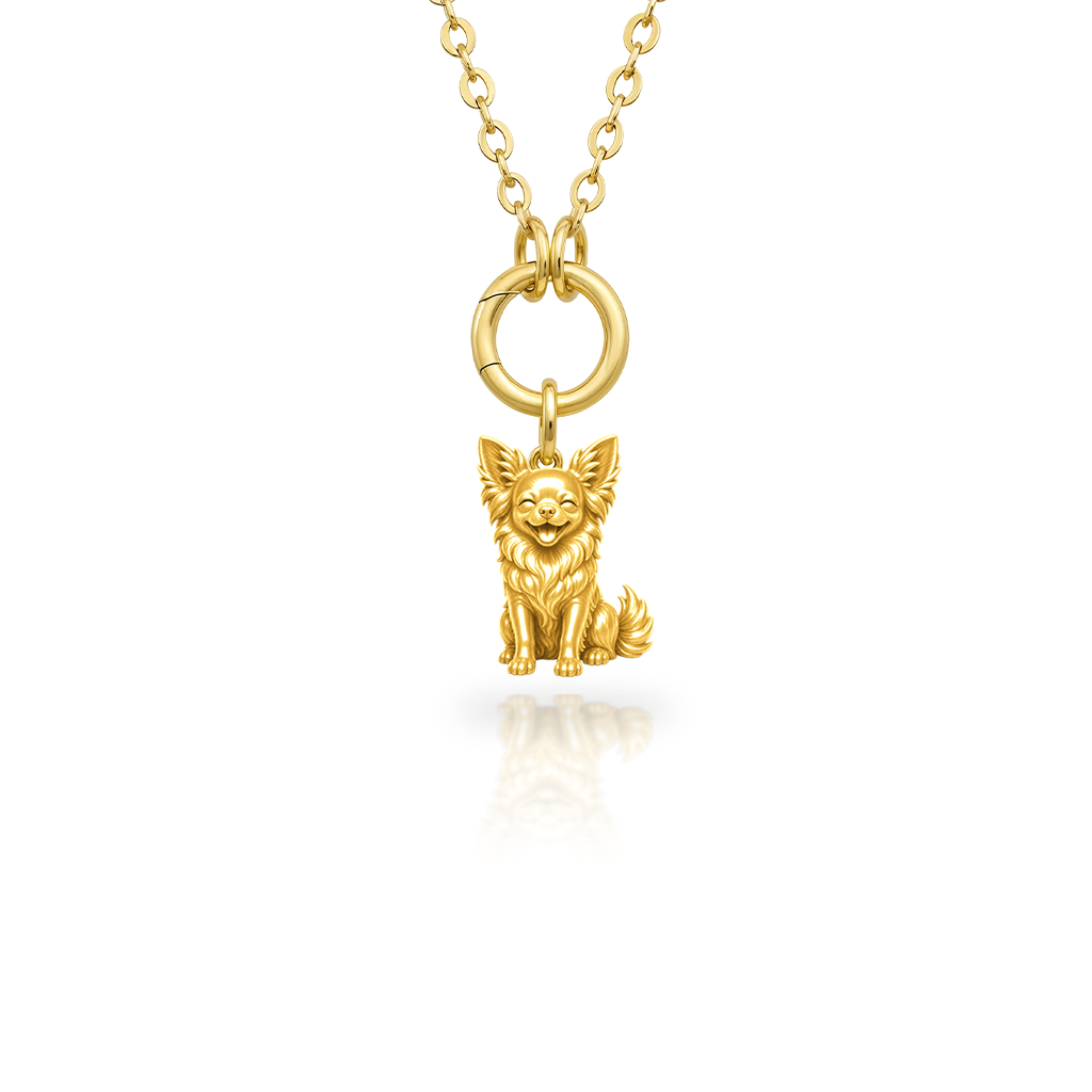 Chihuahua-long-hair - 18K Gold Vermeil - 1st