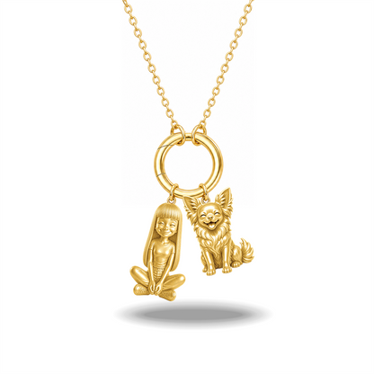 Chihuahua long hair - 18K Gold Vermeil - 1st