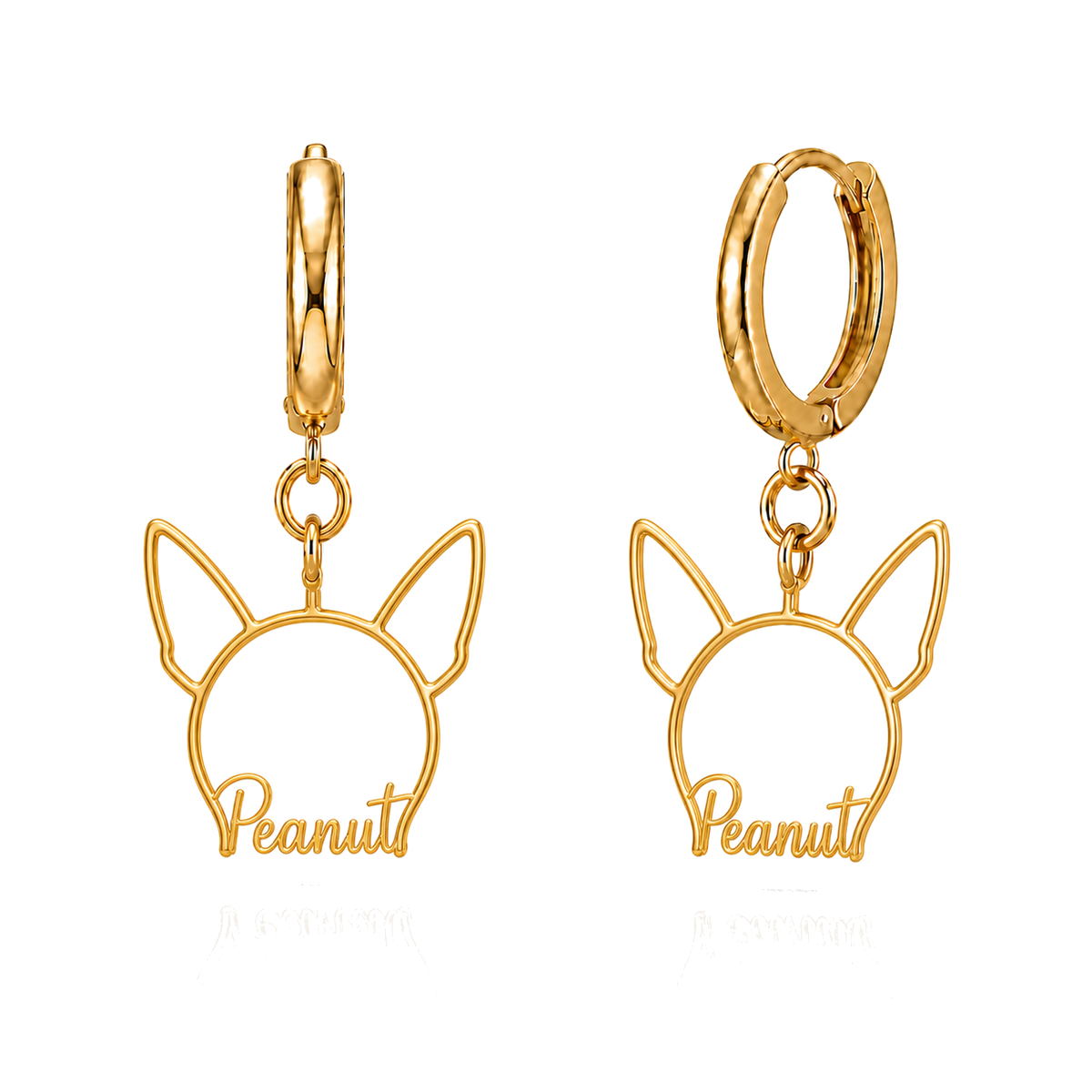 Chihuahua short hair Peanut personalized pet face earrings