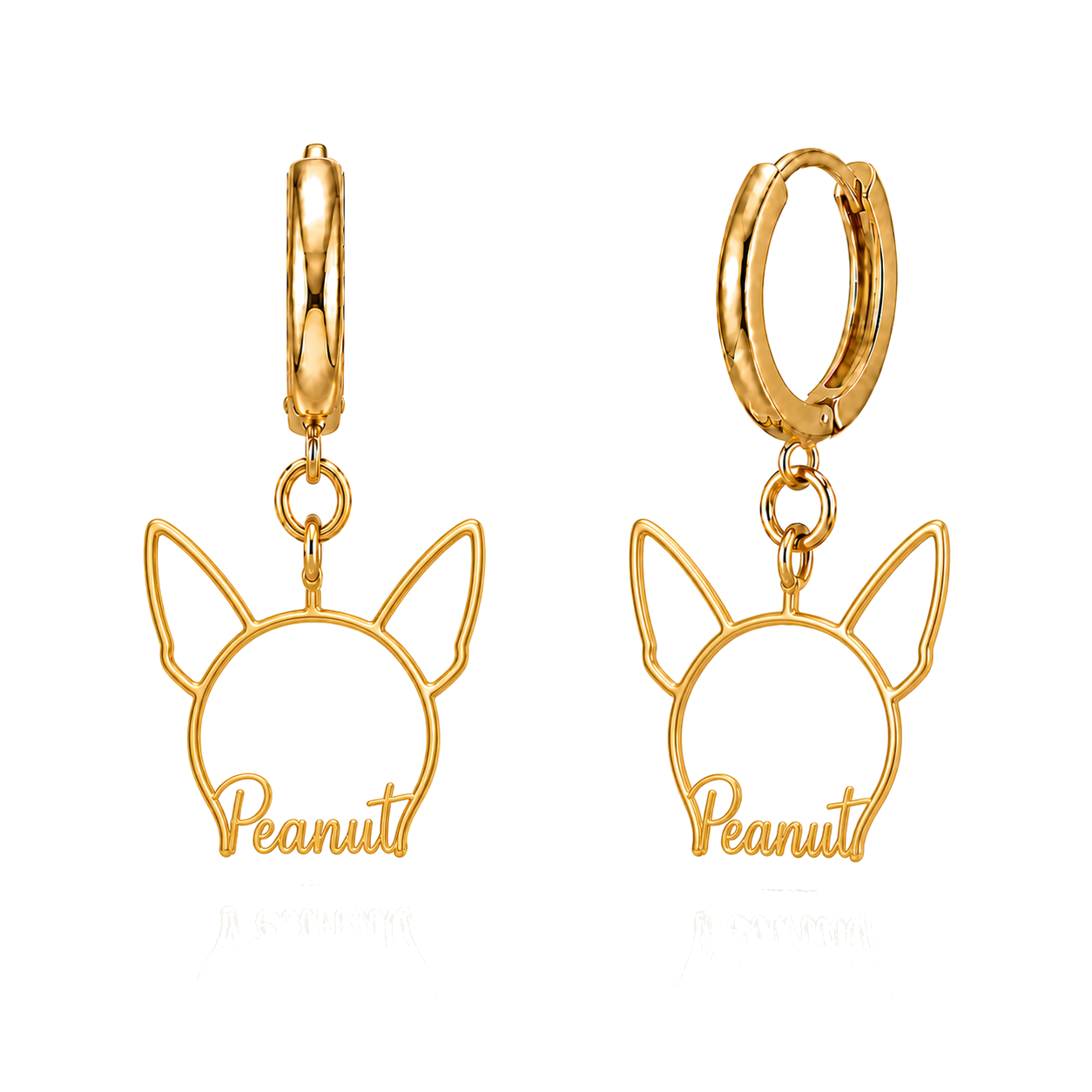 Chihuahua short hair Peanut personalized pet face earrings