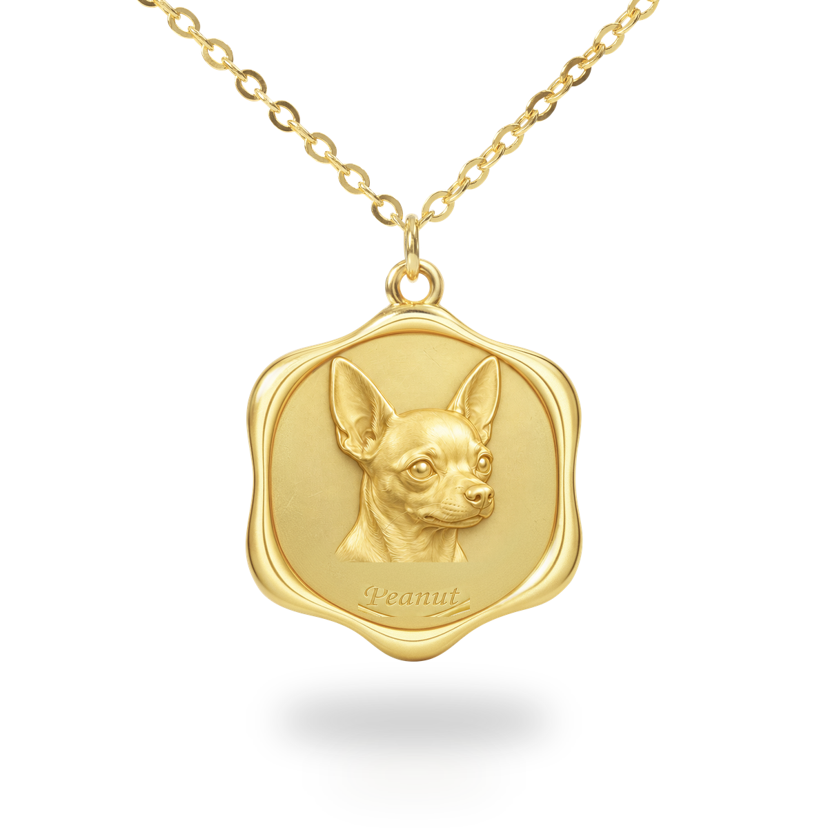 Soulyshine Chihuahua Precious Paw personalized pet photo necklace - 18K Gold Vermeil front