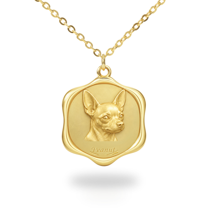 Soulyshine Chihuahua Precious Paw personalized pet photo necklace - 18K Gold Vermeil front