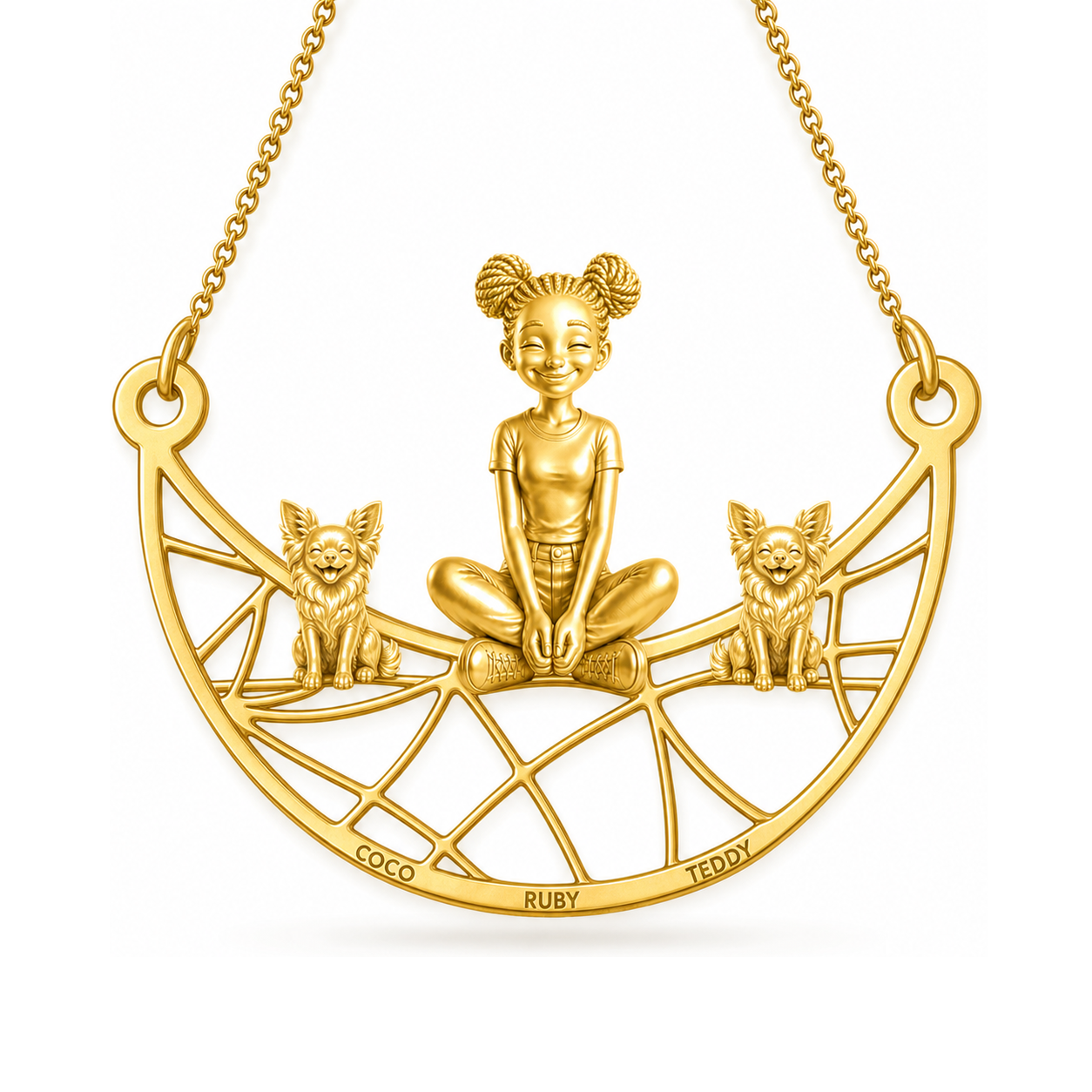 Chihuahua - long hair - 18K Gold Vermeil - 1st