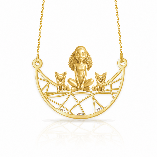 Chihuahua - long hair - 18K Gold Vermeil - 1st