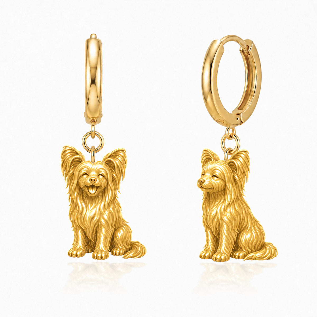 Chinese Crested powderpuff personalized companion handcrafted huggie earrings