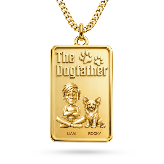 The Dogfather Chinese Crested Powderpuff Personalized Necklace