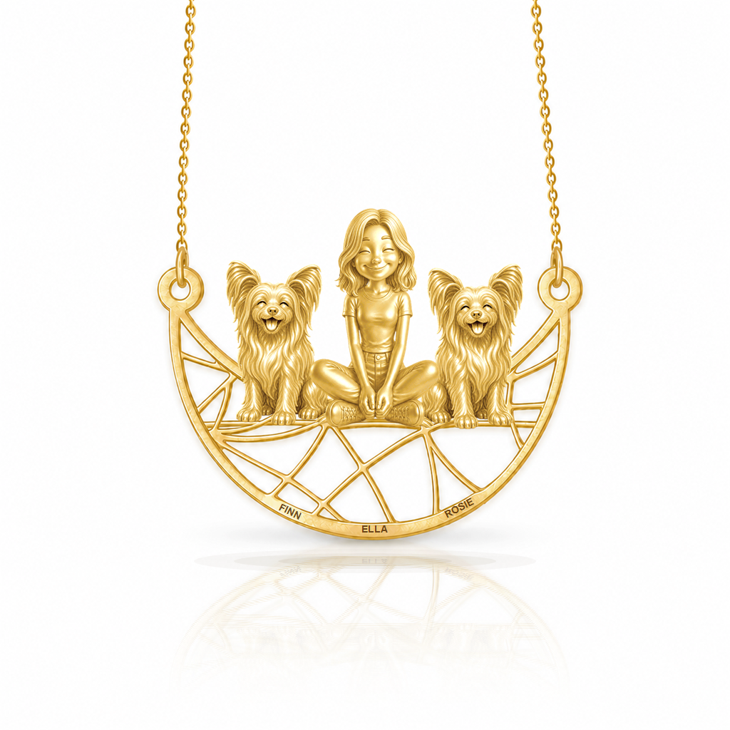 Chinese Crested - powderpuff - 18K Gold Vermeil - 1st