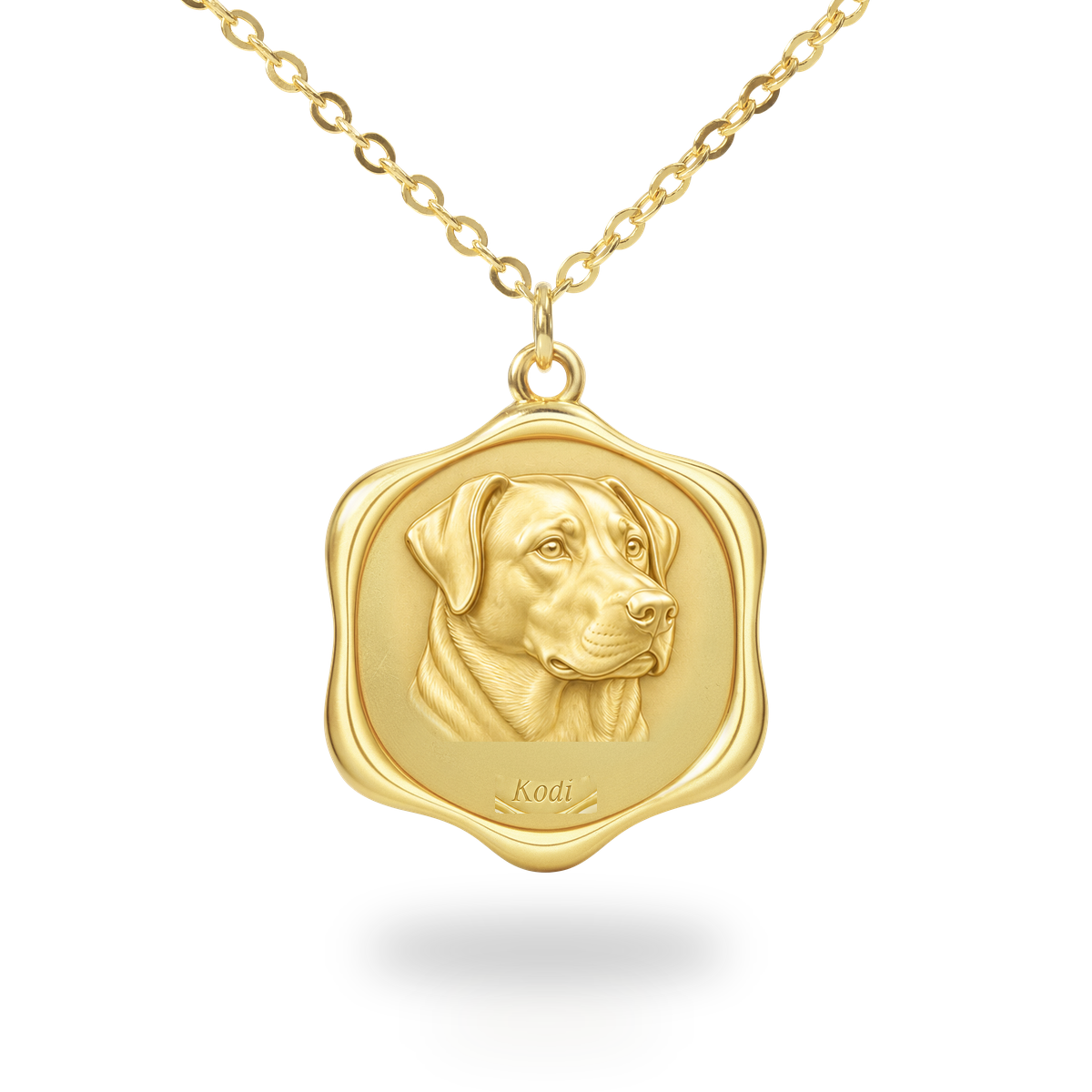 Soulyshine Chinook Precious Paw personalized pet photo necklace - 18K Gold Vermeil front