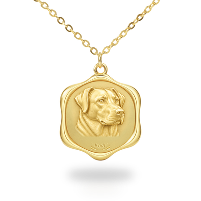 Soulyshine Chinook Precious Paw personalized pet photo necklace - 18K Gold Vermeil front