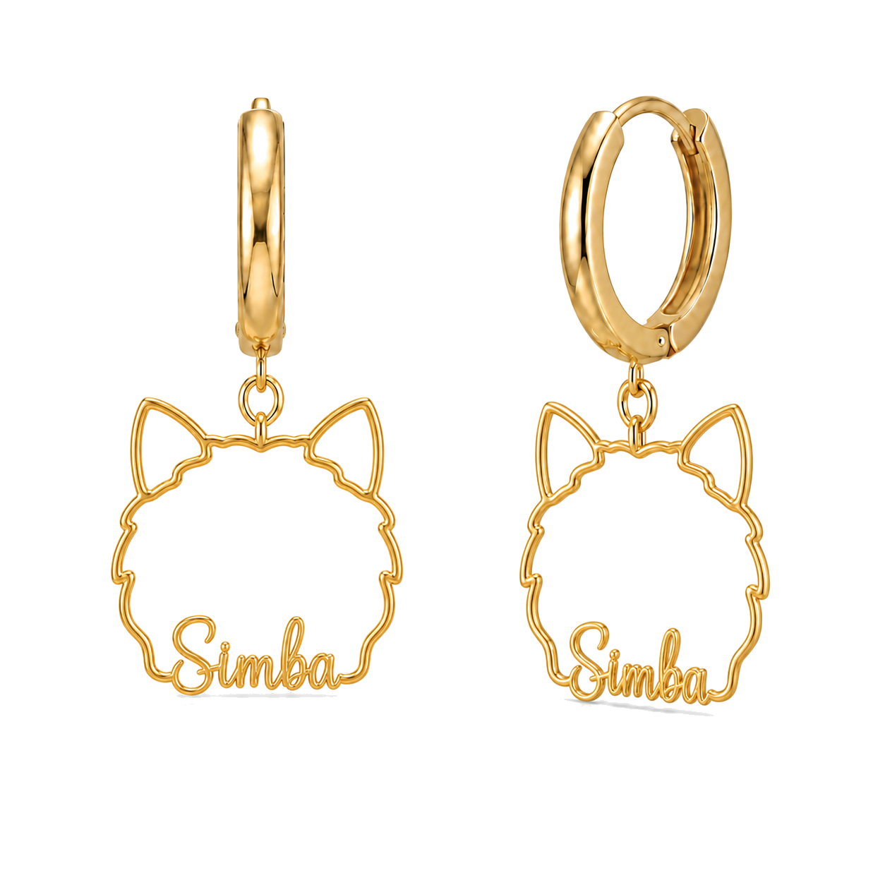 Chow Chow Simba personalized pet face earrings
