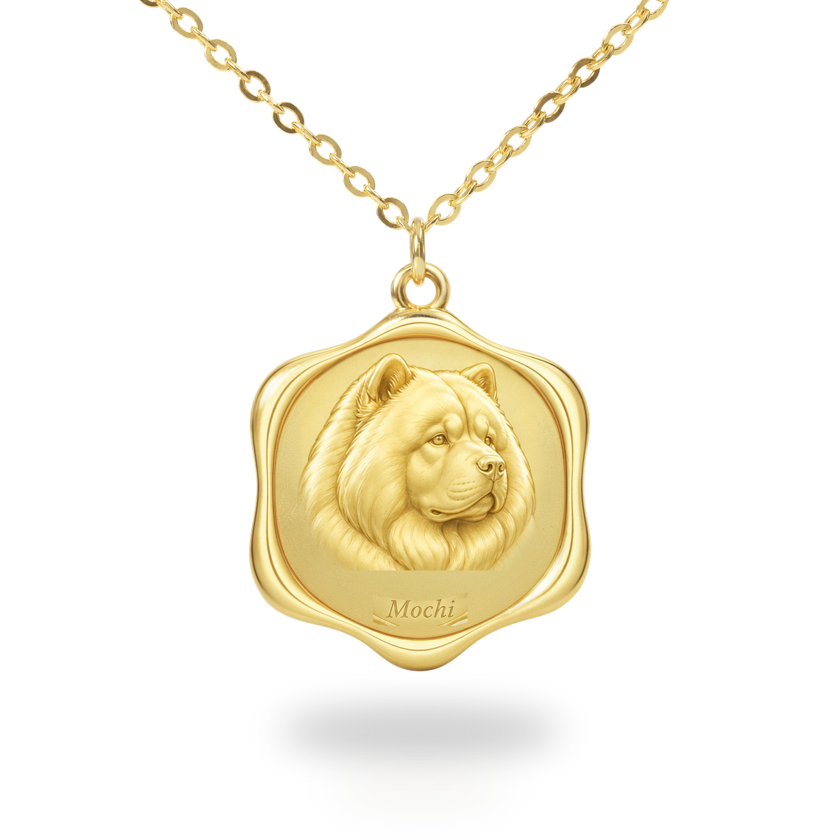 Soulyshine Chow Chow Precious Paw personalized pet photo necklace - 18K Gold Vermeil front