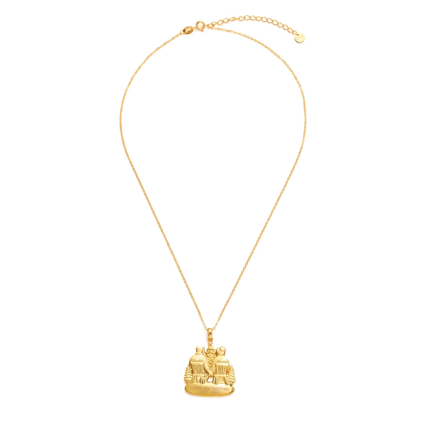 Soulyshine Personalized Christmas Couple Growing Old Together - Handmade Necklace in Silver/14K Gold Vermeil