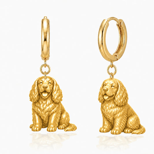Clumber Spaniel personalized companion handcrafted huggie earrings