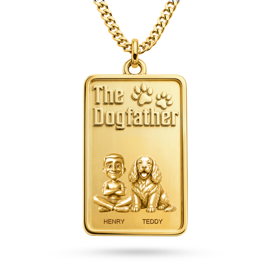 The Dogfather Clumber Spaniel Personalized Necklace