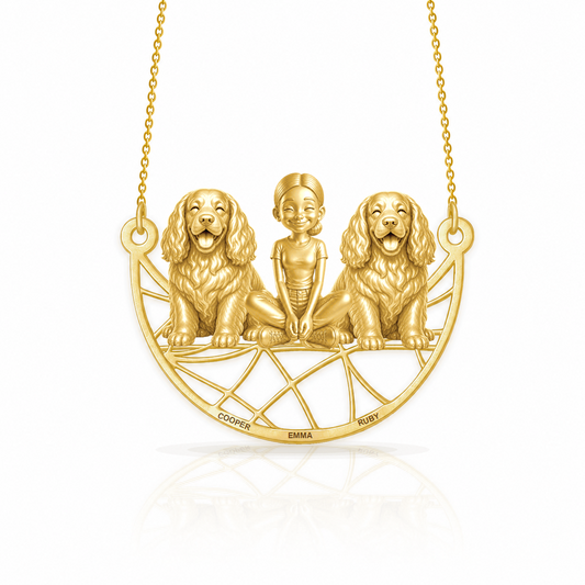 Soulyshine Clumber Spaniel personalized companion necklace