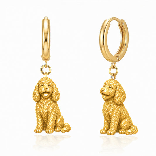 Cockapoo personalized companion handcrafted huggie earrings