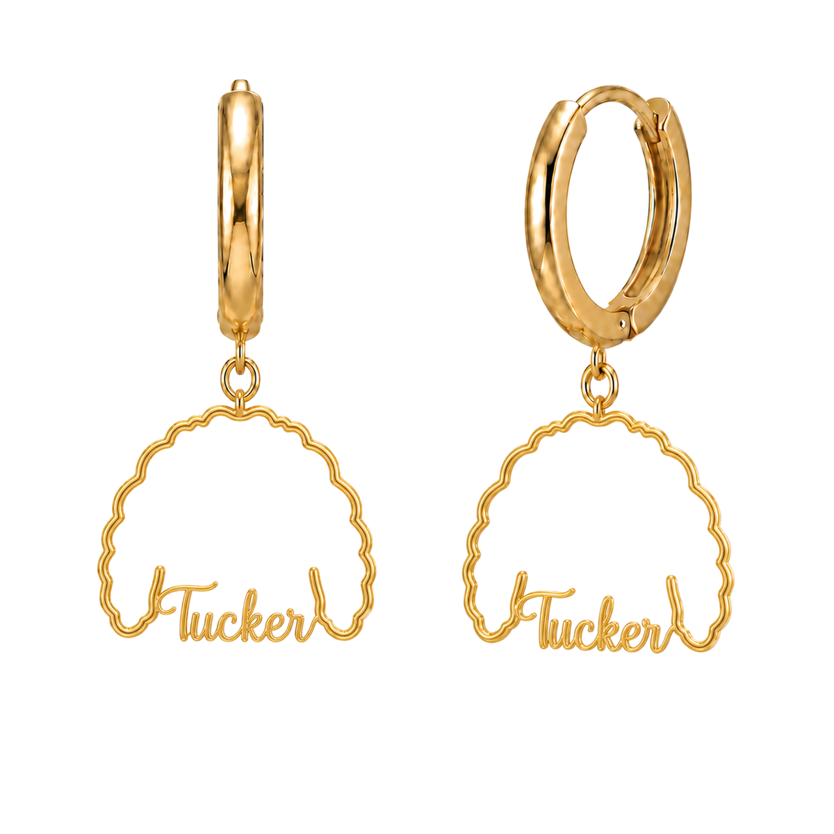 Cockapoo Tucker personalized pet face earrings