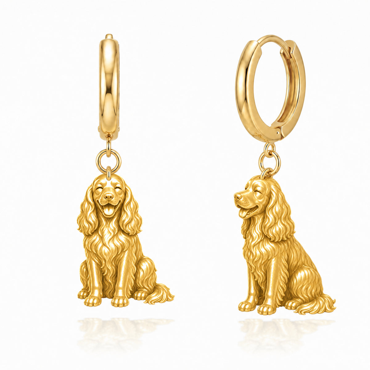 Cocker Spaniel personalized companion handcrafted huggie earrings