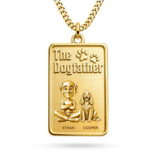The Dogfather Cocker Spaniel Personalized Necklace