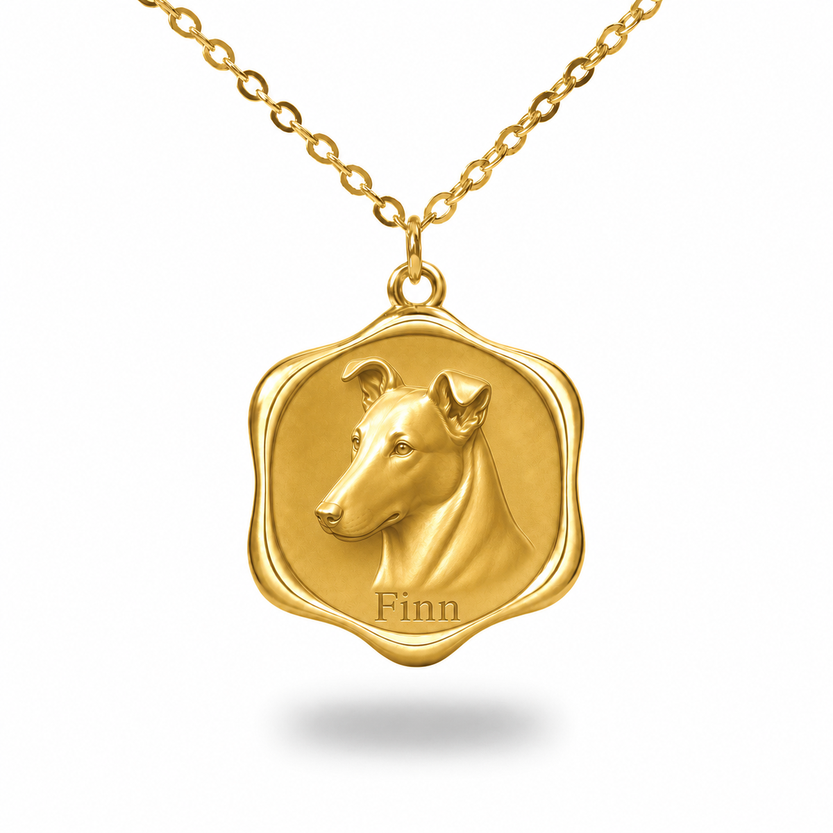 Soulyshine Collie - smooth coat Precious Paw personalized pet photo necklace - 18K Gold Vermeil front