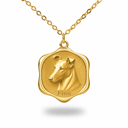Soulyshine Collie - smooth coat Precious Paw personalized pet photo necklace - 18K Gold Vermeil front