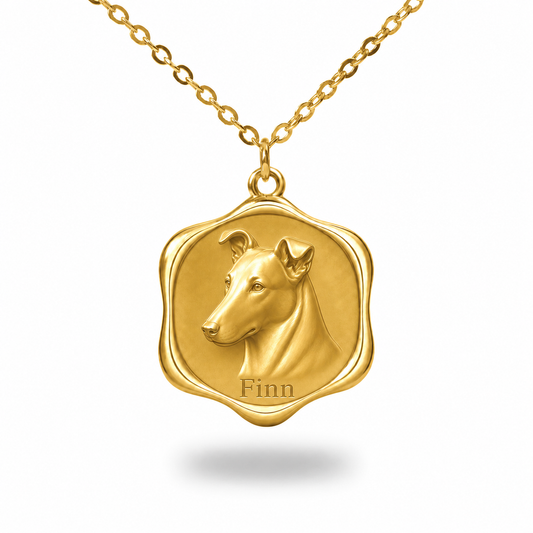 Soulyshine Collie - smooth coat Precious Paw personalized pet photo necklace - 18K Gold Vermeil front