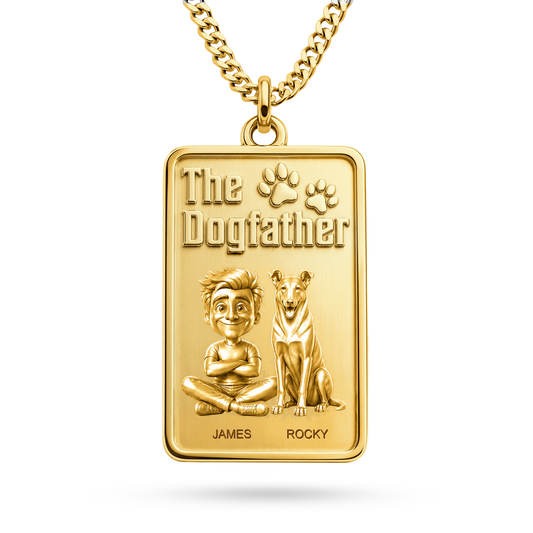 The Dogfather Collie Smooth Coat Personalized Necklace