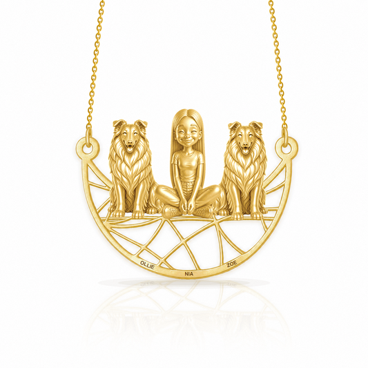 Soulyshine Collie - rough coat personalized companion necklace