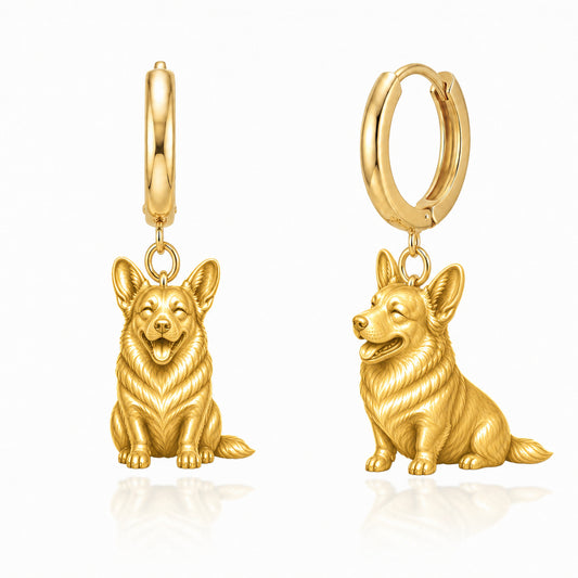 Corgi Cardigan personalized companion handcrafted huggie earrings