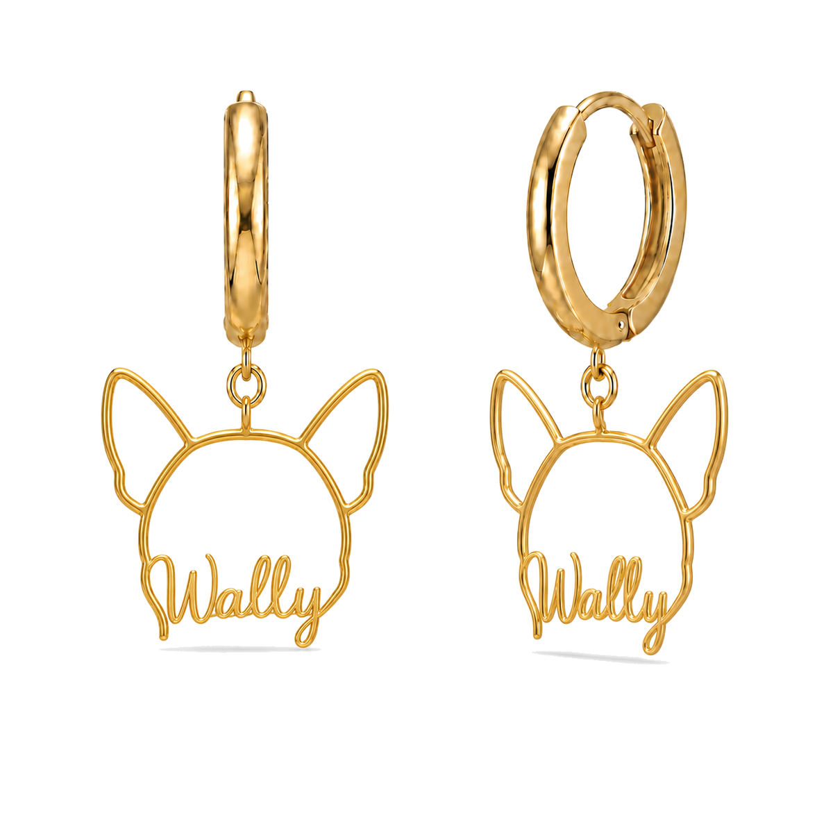 Corgi Cardigan Wally personalized pet face earrings