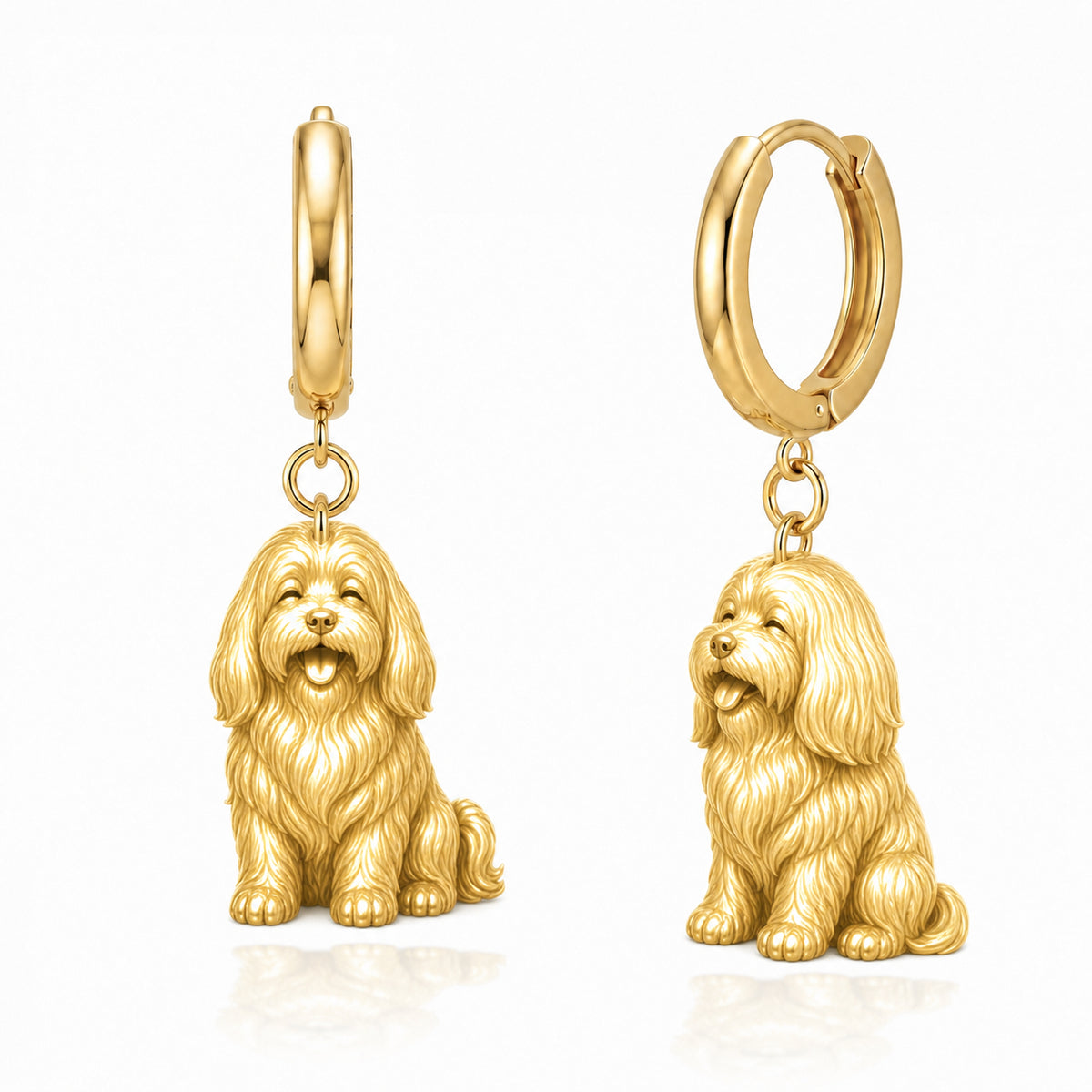 Coton de Tulear personalized companion handcrafted huggie earrings