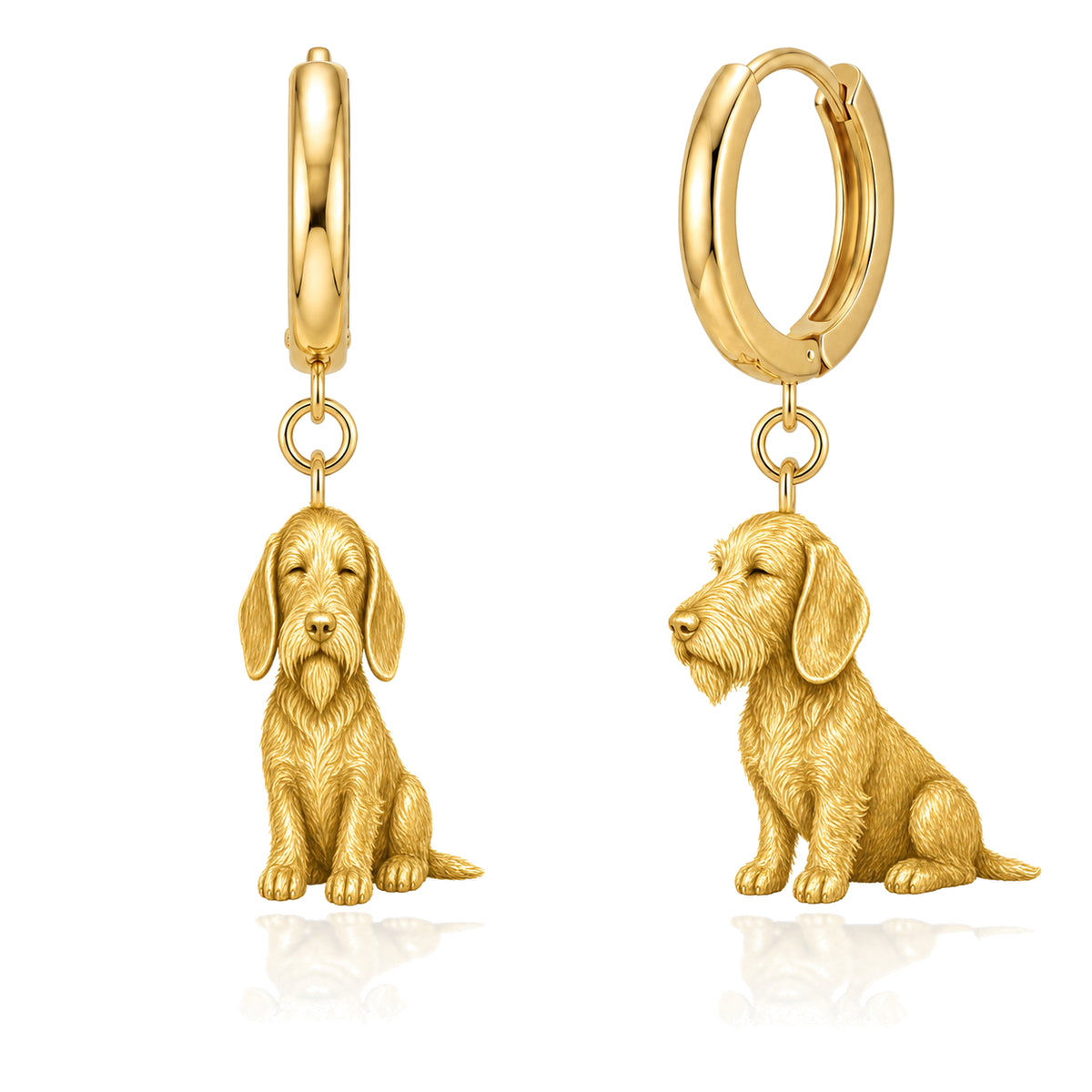 Dachshund wirehaired personalized companion handcrafted huggie earrings