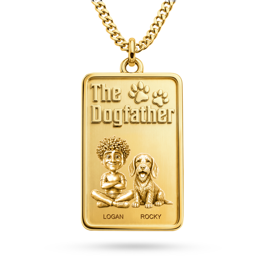 The Dogfather Dachshund Wirehaired Personalized Necklace