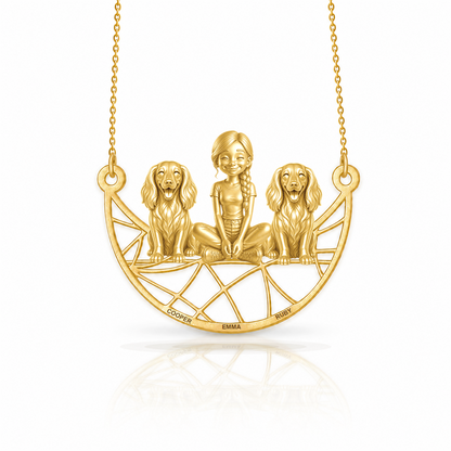 Dachshund longhair - 18K Gold Vermeil - 1st