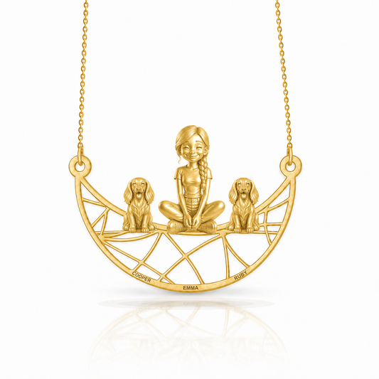 Soulyshine Dachshund longhair personalized companion necklace