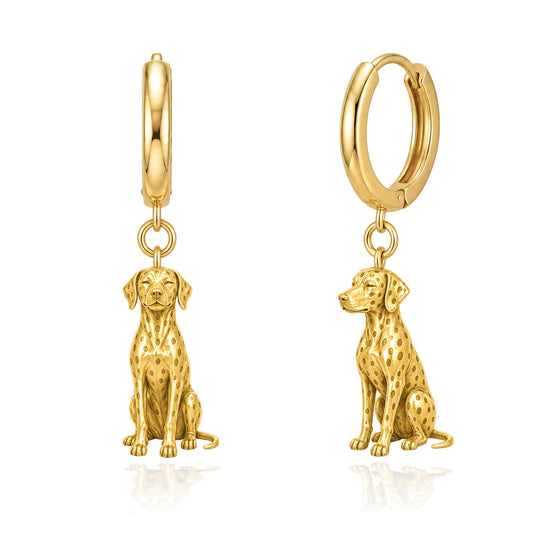 Dalmatian personalized companion handcrafted huggie earrings