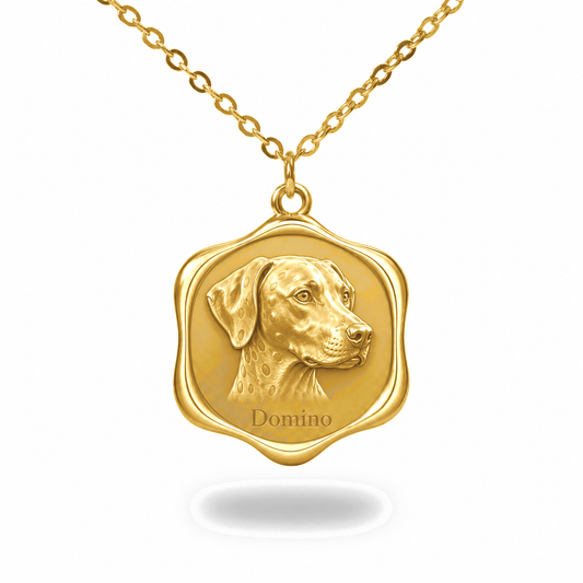 Soulyshine Dalmatian Precious Paw personalized pet photo necklace - 18K Gold Vermeil front