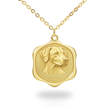 Soulyshine Dalmatian Precious Paw personalized pet photo necklace - 18K Gold Vermeil front