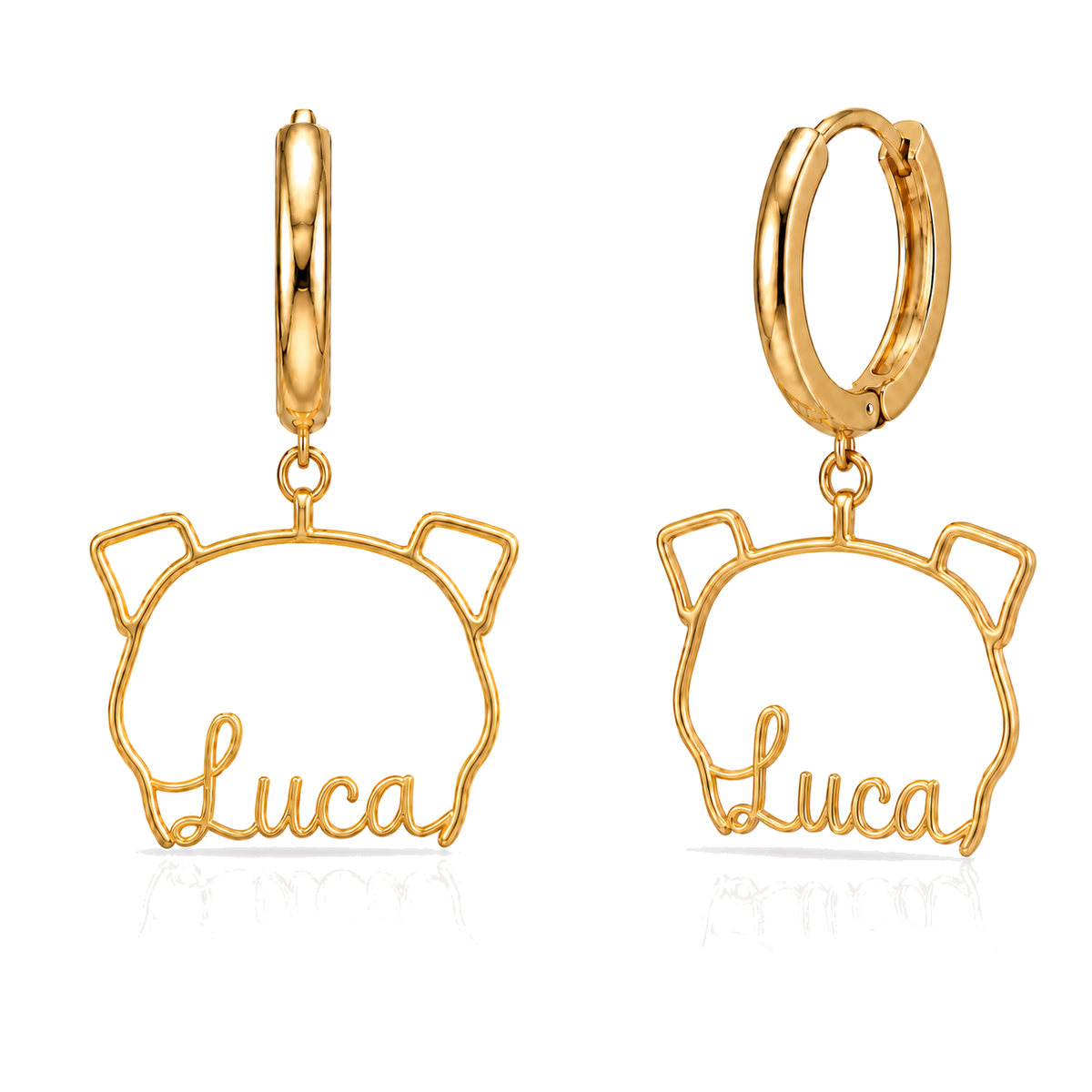 Dogo Argentino Luca personalized pet face earrings