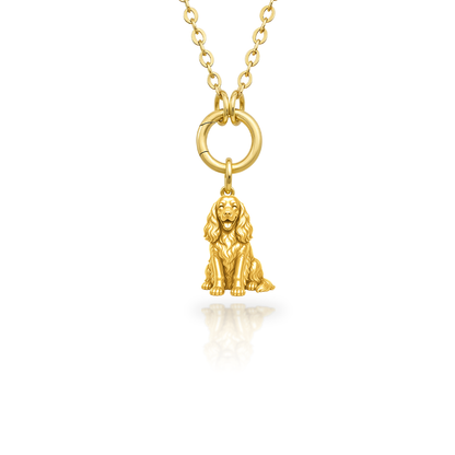 Soulyshine English Cocker Spaniel Purest Bond Dog Companion Charm Necklace - 18K Gold Vermeil front