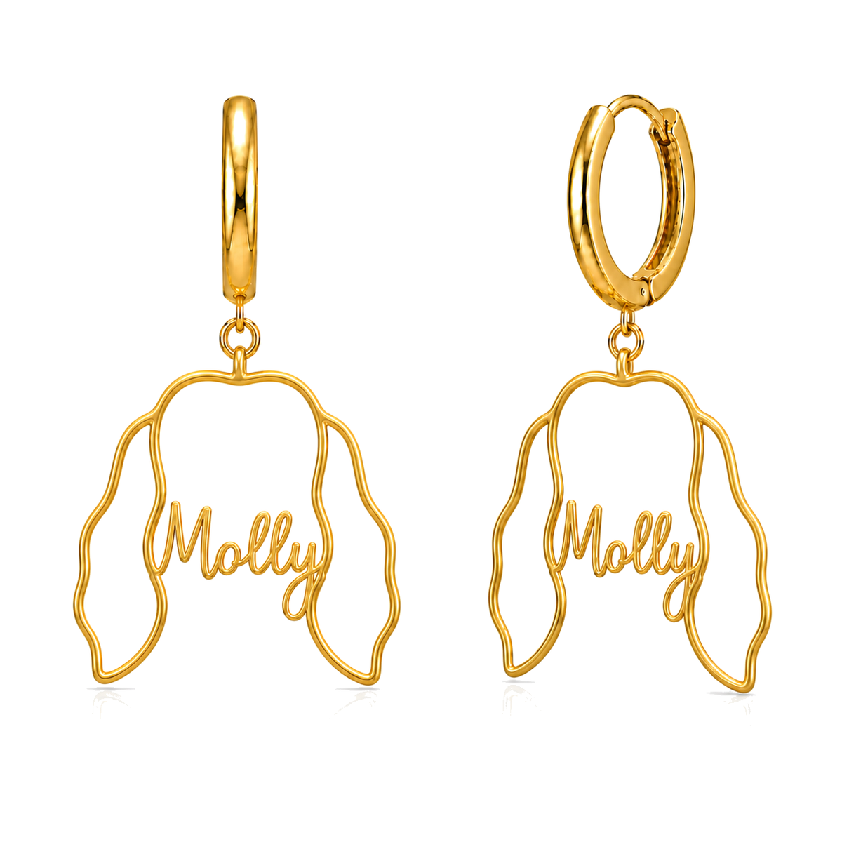 English Cocker Spaniel Molly personalized pet face earrings