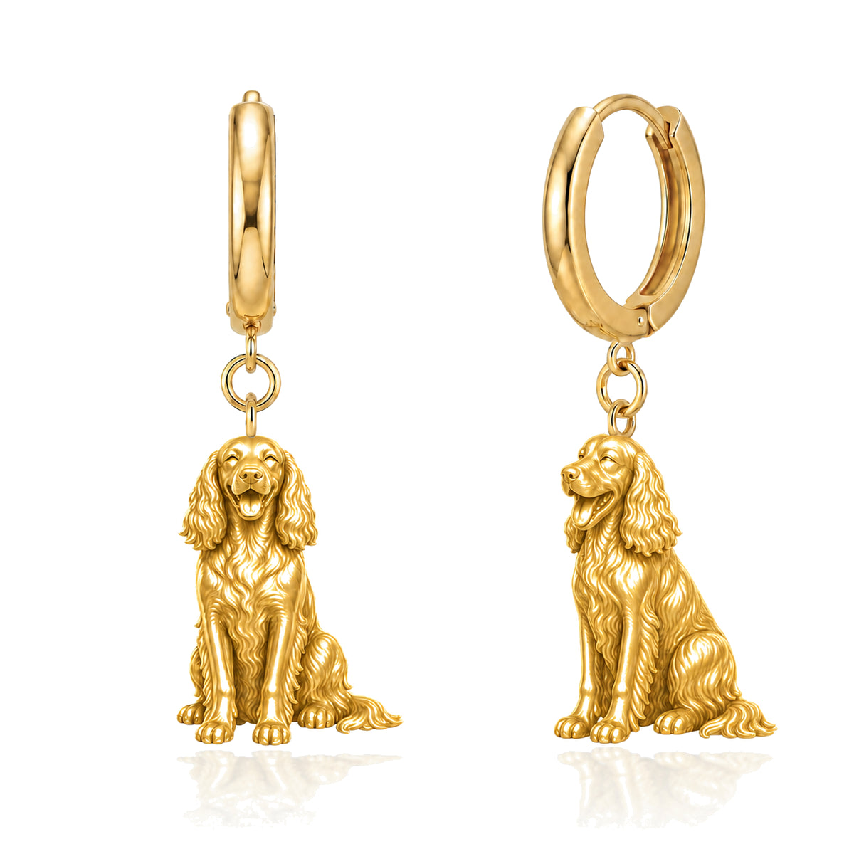 English Setter personalized companion handcrafted huggie earrings
