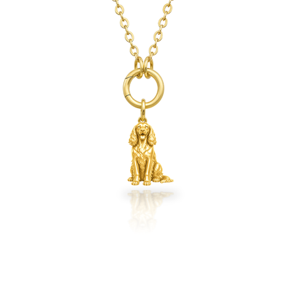 Soulyshine English Setter Purest Bond Dog Companion Charm Necklace - 18K Gold Vermeil front