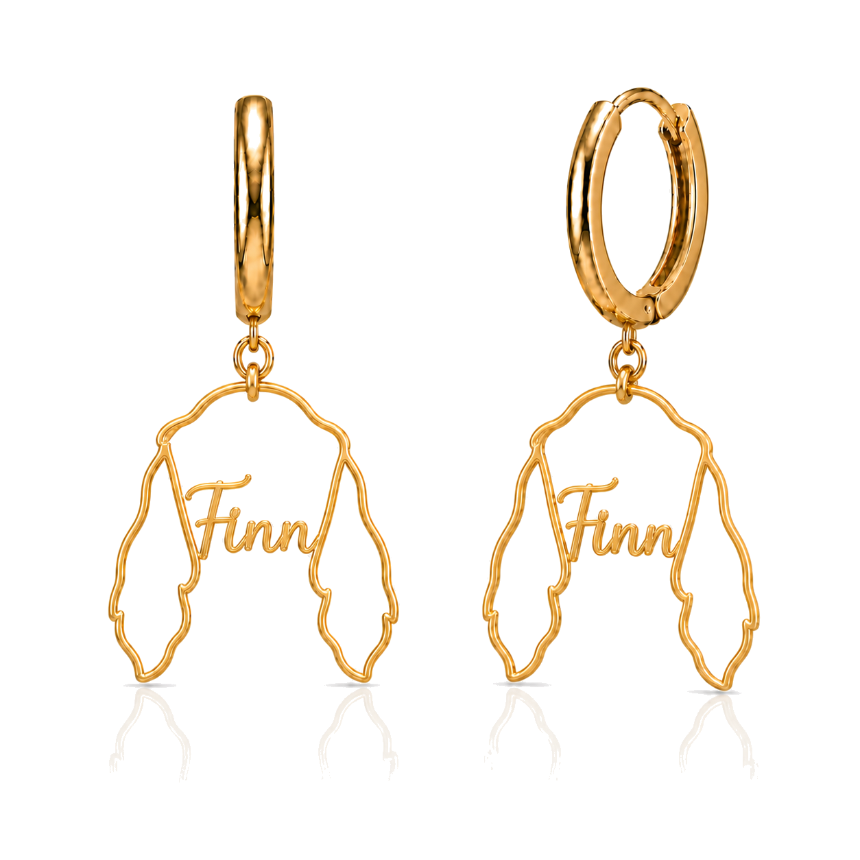 English Setter Finn personalized pet face earrings