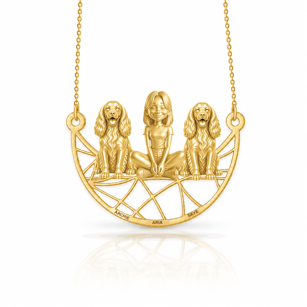 English Springer Spaniel - 18K Gold Vermeil - 1st